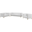 Trent Home Contemporary Faux Leather and Iron Chair in White