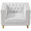 Trent Home Contemporary Faux Leather and Iron Chair in White