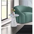 Trent Home Round Contemporary Faux Marble/Solid Wood End Table in White
