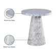 Trent Home Round Contemporary Faux Marble/Solid Wood End Table in White