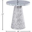Trent Home Round Contemporary Faux Marble/Solid Wood End Table in White