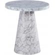 Trent Home Round Contemporary Faux Marble/Solid Wood End Table in White
