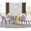 Trent Home Contemporary White Marble Dining Table