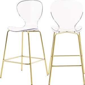 Trent Home Contemporary 27.5&quotH Counter Stool in Gold (Set of 2)