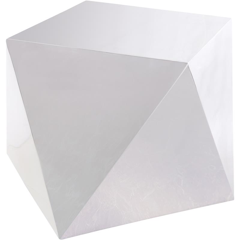 Trent Home Contemporary Stainless Steel Contemporary End Table in Silver