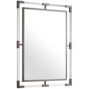 Trent Home Contemporary Chrome Rectangle Mirror