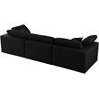 Trent Home Contemporary Black Linen Fabric Modular 3 Piece Sofa