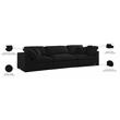Trent Home Contemporary Black Linen Fabric Modular 3 Piece Sofa