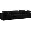 Trent Home Contemporary Black Linen Fabric Modular 3 Piece Sofa