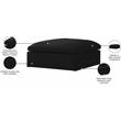 Trent Home Contemporary Black Linen Fabric Deluxe Modular Ottoman