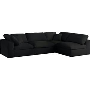 Trent Home Contemporary Black Linen Fabric Deluxe Modular Sectional