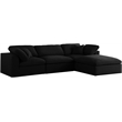Trent Home Contemporary Black Linen Fabric Deluxe Modular Sectional