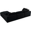 Trent Home Contemporary Black Linen Fabric Deluxe Modular Sectional