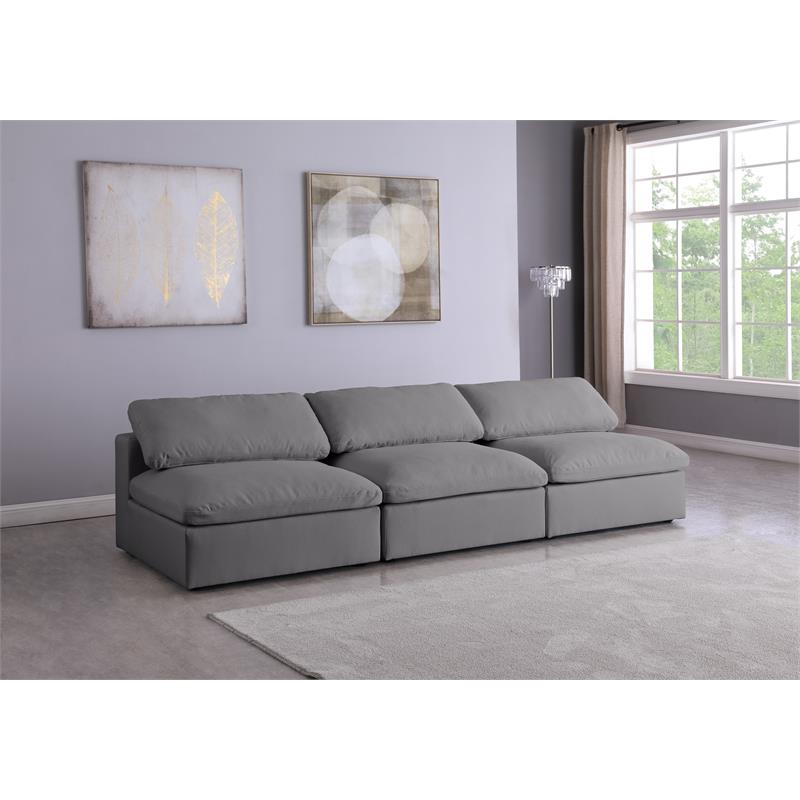 Trent Home Contemporary Deluxe Gray Linen Fabric Modular Armless Sofa