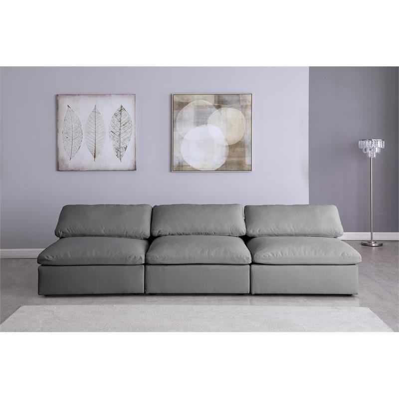 Trent Home Contemporary Deluxe Gray Linen Fabric Modular Armless Sofa