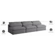 Trent Home Contemporary Deluxe Gray Linen Fabric Modular Armless Sofa