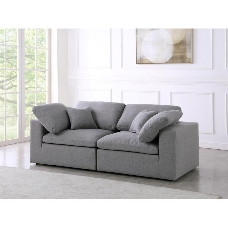 Trent Home Contemporary Gray Durable Linen Fabric Deluxe Modular Sofa