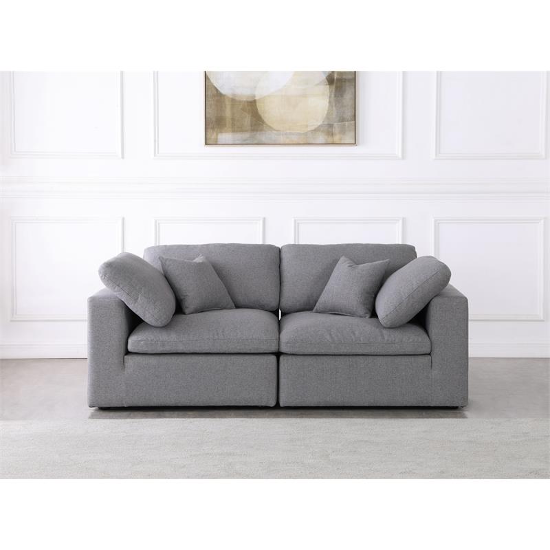 Trent Home Contemporary Gray Durable Linen Fabric Deluxe Modular Sofa