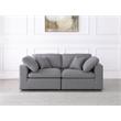 Trent Home Contemporary Gray Durable Linen Fabric Deluxe Modular Sofa