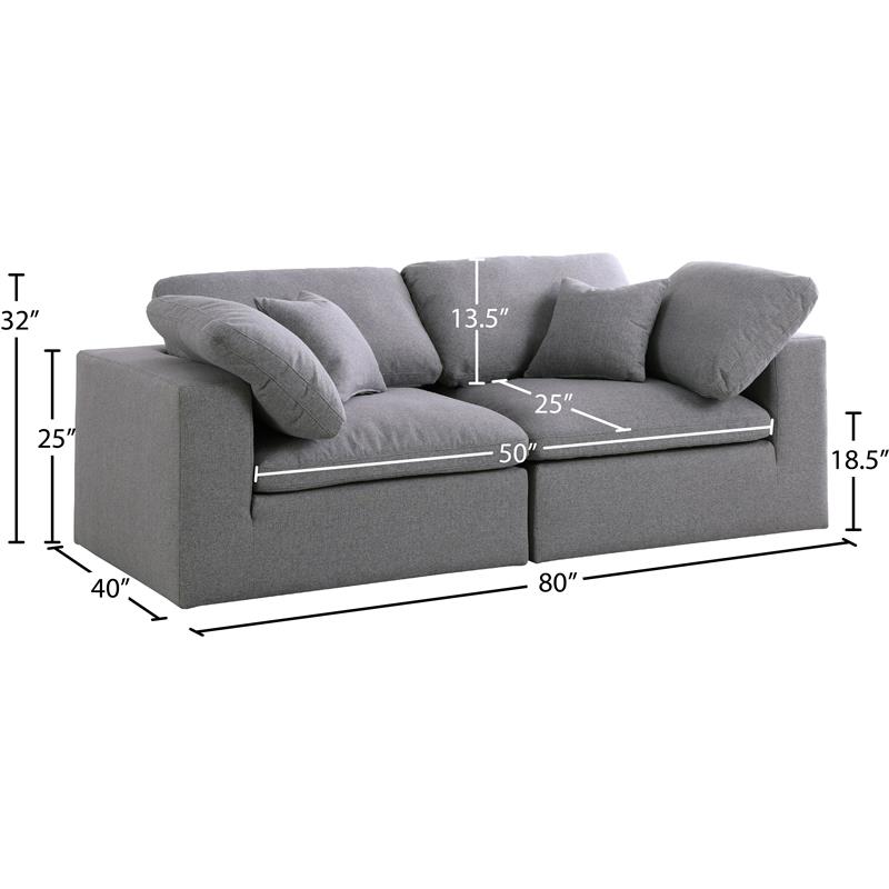 Trent Home Contemporary Gray Durable Linen Fabric Deluxe Modular Sofa