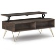 Trent Home Rectangle Wood Lift Top Coffee Table in Black/Ebony