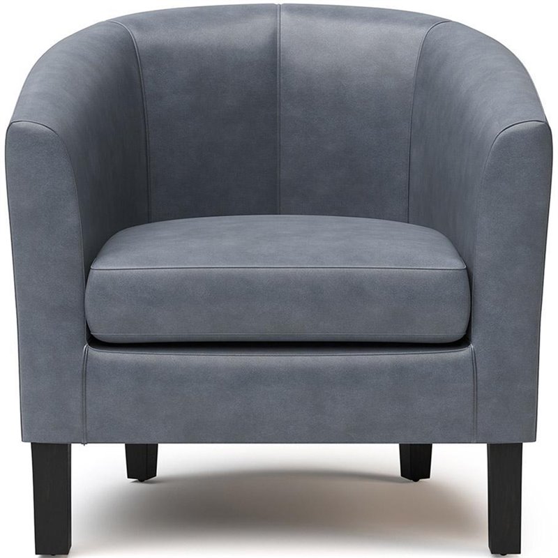 Trent Home Faux Leather Gray Chair Rectangular Removable Cushion 29.9