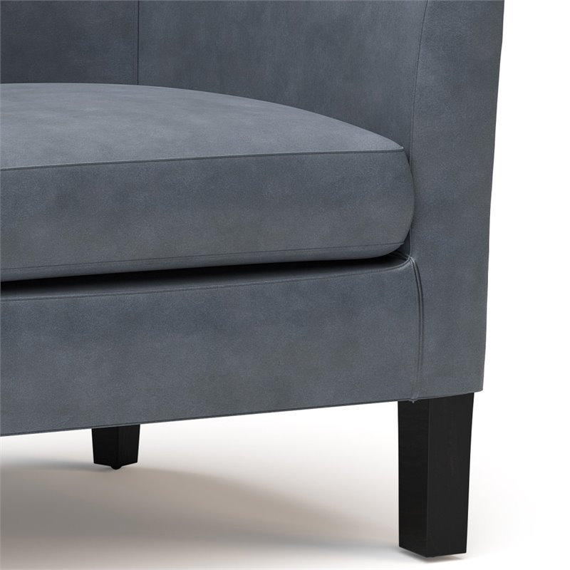 Trent Home Faux Leather Gray Chair Rectangular Removable Cushion 29.9