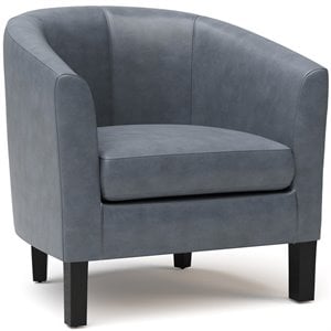Trent Home Faux Leather Gray Chair Rectangular Removable Cushion 29.9&quotH Unassembled