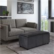 Trent Home Faux Air Leather Rectangular Storage Ottoman in Black