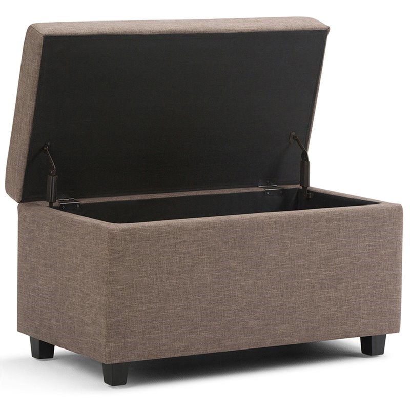 Trent Home Fabric Storage Ottoman Bench in Fawn Brown