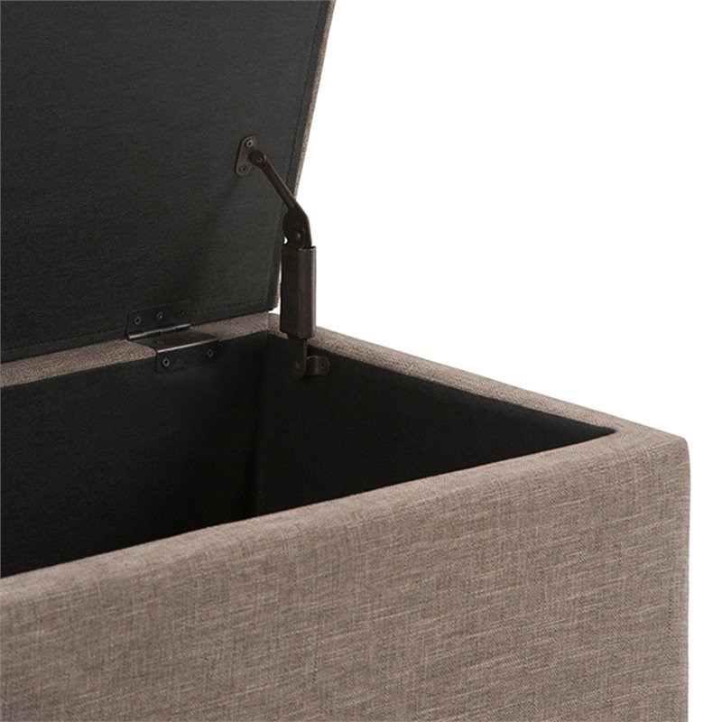 Trent Home Fabric Storage Ottoman Bench in Fawn Brown
