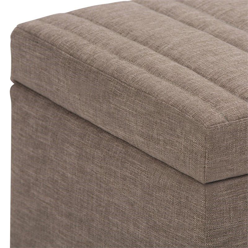 Trent Home Fabric Storage Ottoman Bench in Fawn Brown