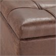 Trent Home Faux Leather Distressed Umber Brown Ottoman Square Multi-Functional 36