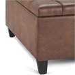 Trent Home Faux Leather Distressed Umber Brown Ottoman Square Multi-Functional 36