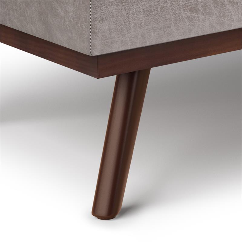 Trent Home Faux Leather Distressed Grey Ottoman Rectangular Lift Top 42