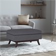 Trent Home Linen Look Fabric Coffee Table Storage Ottoman in Slate Gray