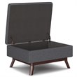 Trent Home Linen Look Fabric Coffee Table Storage Ottoman in Slate Gray