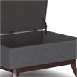 Trent Home Linen Look Fabric Coffee Table Storage Ottoman in Slate Gray