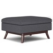 Trent Home Linen Look Fabric Coffee Table Storage Ottoman in Slate Gray