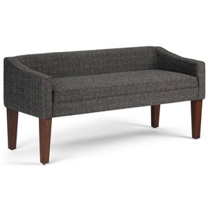 Trent Home 50&quot W Contemporary Upholstered Fabric Bench in Dark Gray