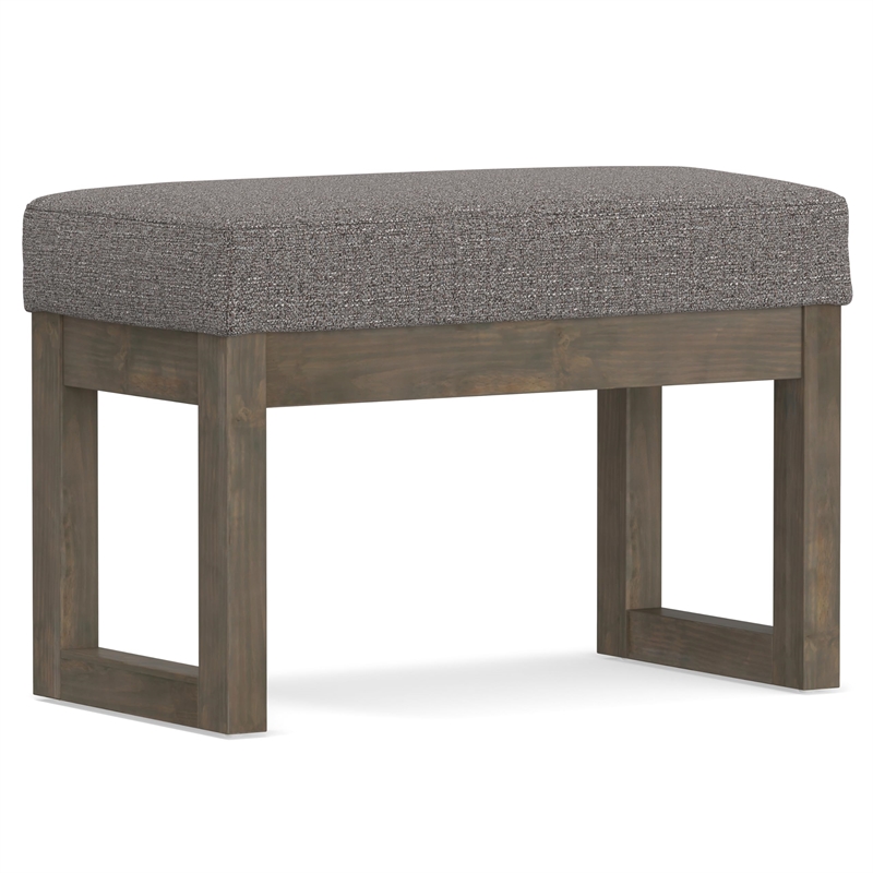 Trent Home Tweed Fabric Pebble Gray Ottoman Bench Rectangular 26.2