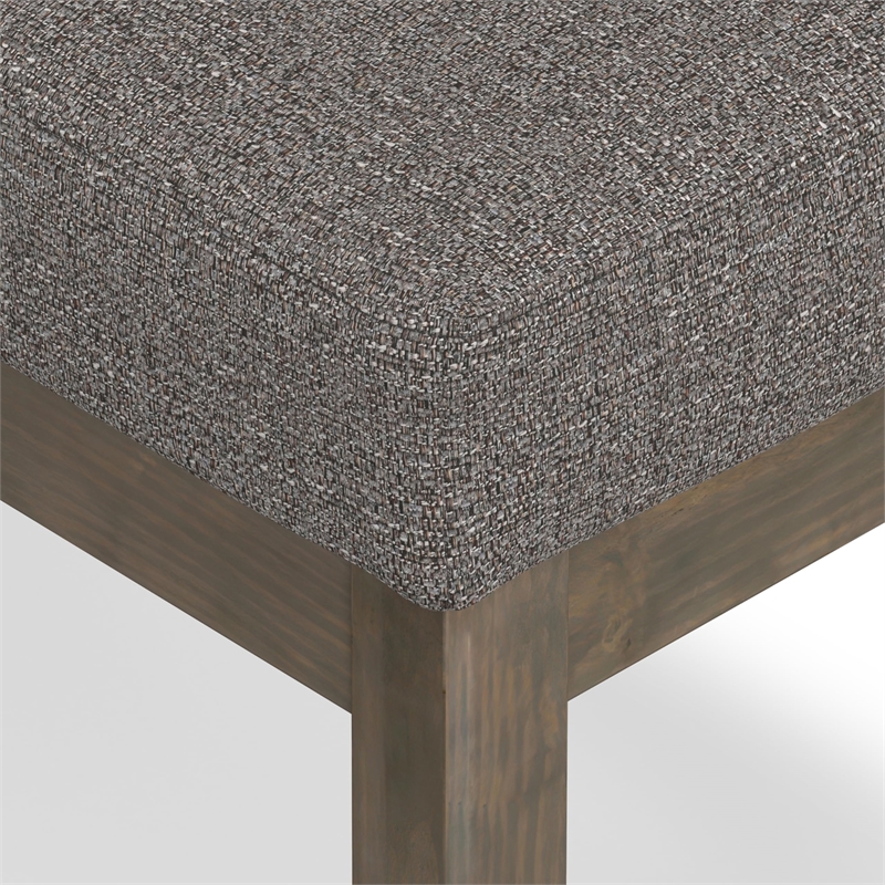 Trent Home Tweed Fabric Pebble Gray Ottoman Bench Rectangular 26.2