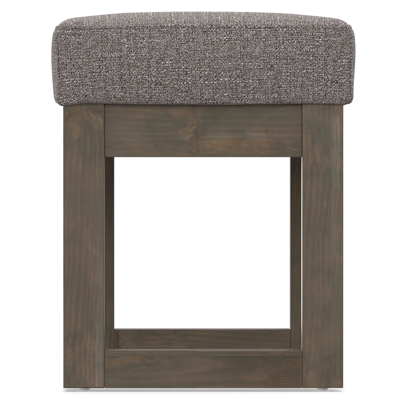 Trent Home Tweed Fabric Pebble Gray Ottoman Bench Rectangular 26.2