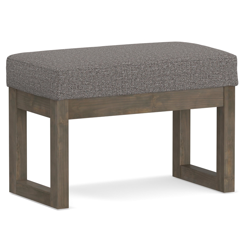 Trent Home Tweed Fabric Pebble Gray Ottoman Bench Rectangular 26.2