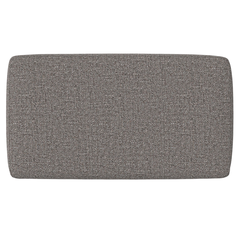 Trent Home Tweed Fabric Pebble Gray Ottoman Bench Rectangular 26.2
