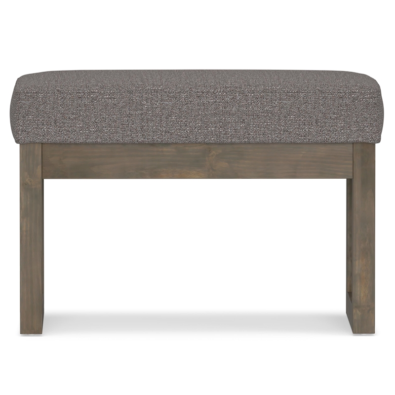 Trent Home Tweed Fabric Pebble Gray Ottoman Bench Rectangular 26.2