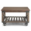 Trent Home Solid Mango Wood Square Coffee Table in Distressed Dark Brown