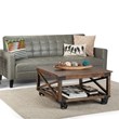 Trent Home Solid Mango Wood Square Coffee Table in Distressed Dark Brown