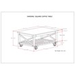Trent Home Solid Mango Wood Square Coffee Table in Distressed Dark Brown