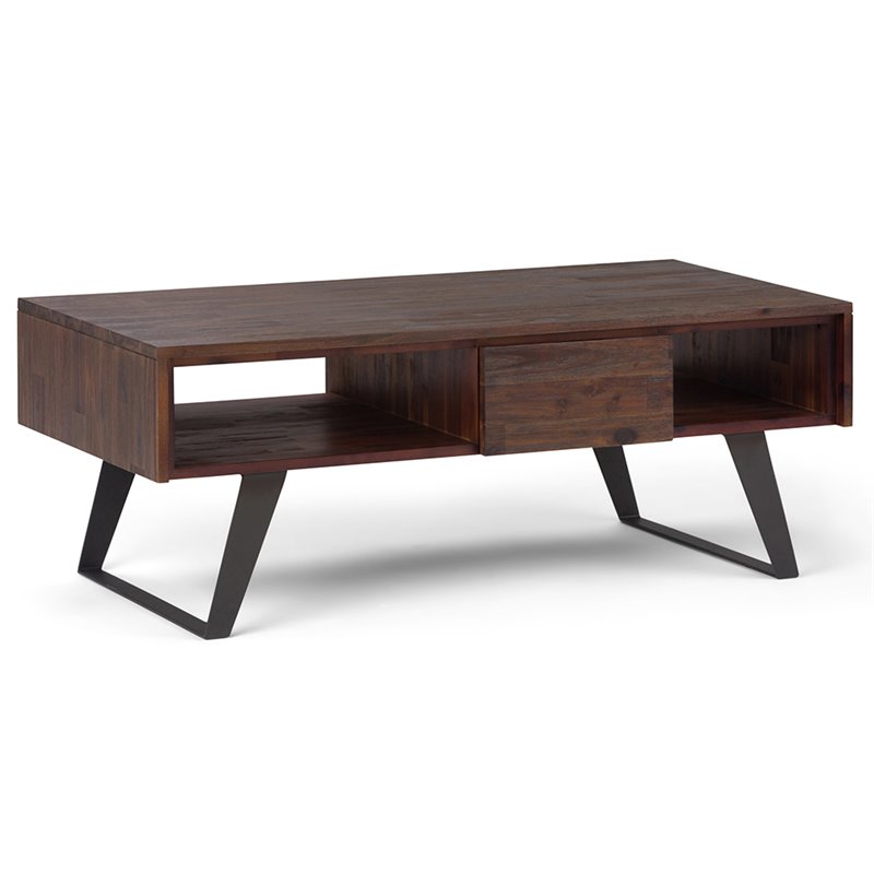 Trent Home Storage Coffee Table in Distressed Charcoal Brown